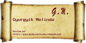 Gyurgyik Melinda névjegykártya
